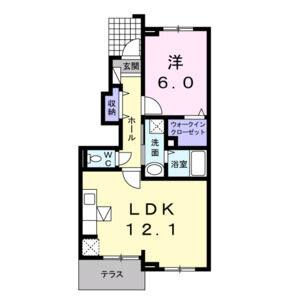 1LDK 間取り図