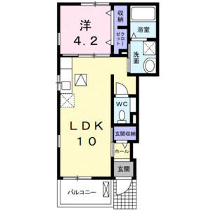 1LDK 間取り図