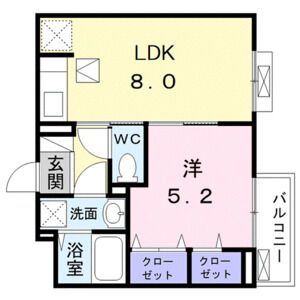 1LDK 間取り図