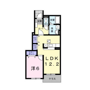 1LDK 間取り図