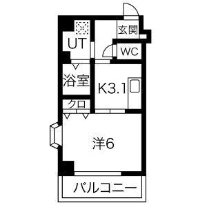 1K 間取り図