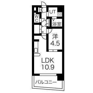 1LDK 間取り図