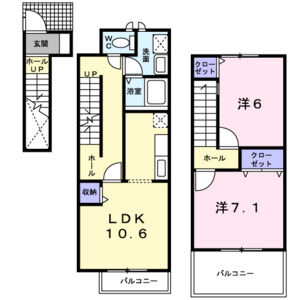 2LDK 間取り図