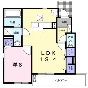 1LDK 間取り図