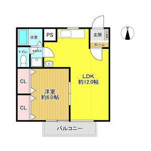 1LDK 間取り図