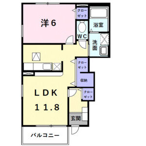 1LDK 間取り図