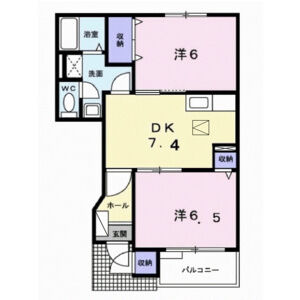 2DK 間取り図
