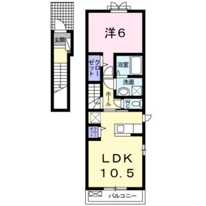 1LDK 間取り図