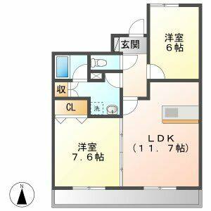 2LDK 間取り図
