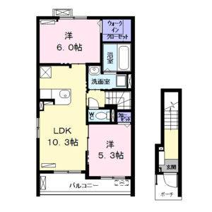 2LDK 間取り図