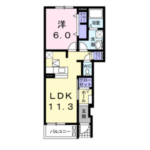 1LDK 間取り図