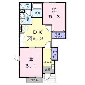 2DK 間取り図