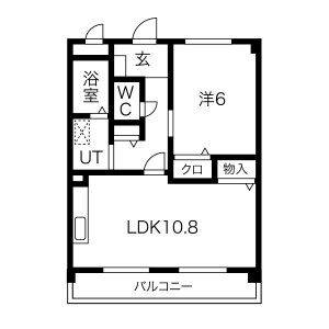 1LDK 間取り図