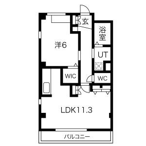 1LDK 間取り図
