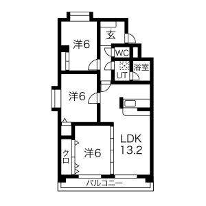3LDK 間取り図