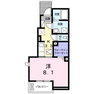 1K 間取り図