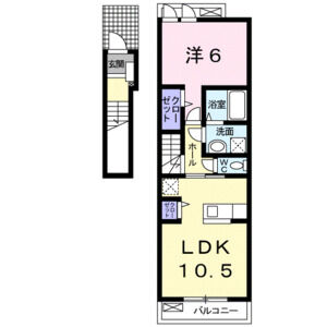 1LDK 間取り図