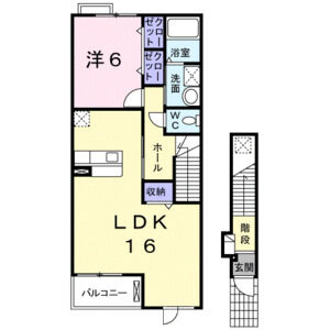 1LDK 間取り図