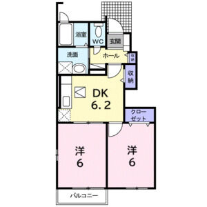 2DK 間取り図