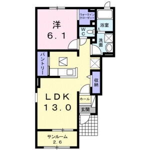 1LDK 間取り図