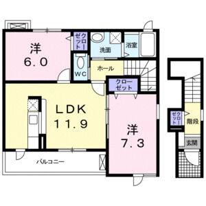 2LDK 間取り図