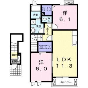 2LDK 間取り図