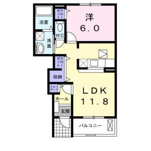 1LDK 間取り図