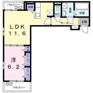 1LDK 間取り図