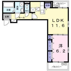 1LDK 間取り図