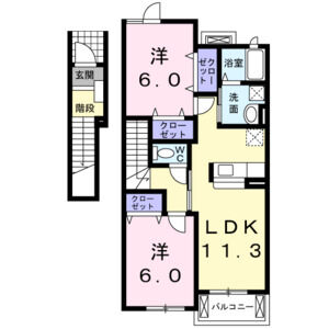 2LDK 間取り図