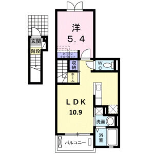 1LDK 間取り図