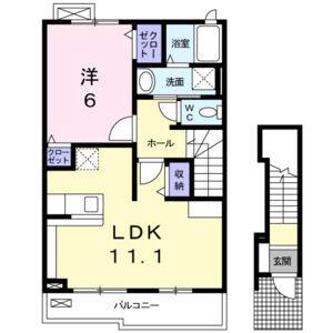 1LDK 間取り図