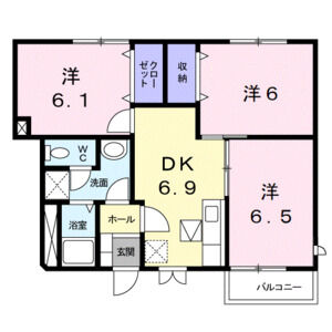 3DK 間取り図