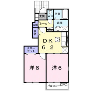 2DK 間取り図