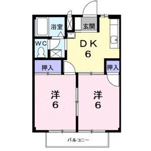 2DK 間取り図