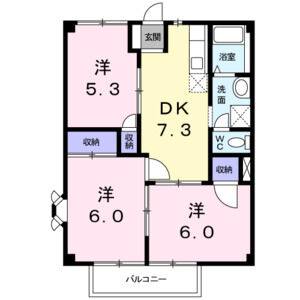 3DK 間取り図