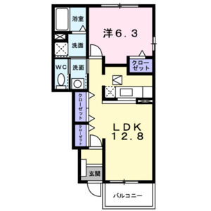1LDK 間取り図