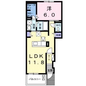 1LDK 間取り図