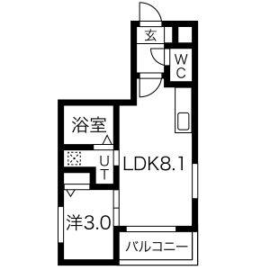 1LDK 間取り図