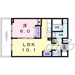 1LDK 間取り図