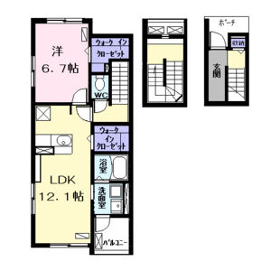 1LDK 間取り図