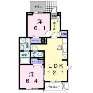 2LDK 間取り図