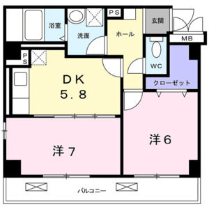 2DK 間取り図