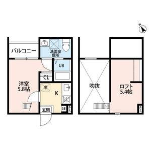 1K 間取り図