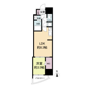 1LDK 間取り図