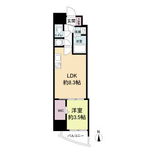 1LDK 間取り図