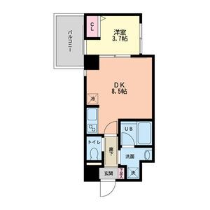 1DK 間取り図