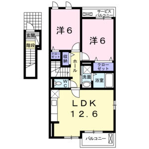 2LDK 間取り図