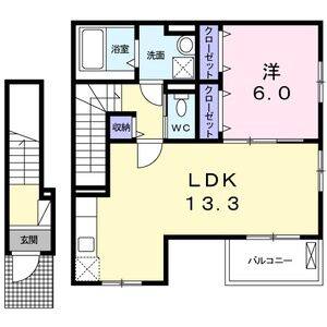1LDK 間取り図