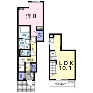 1LDK 間取り図